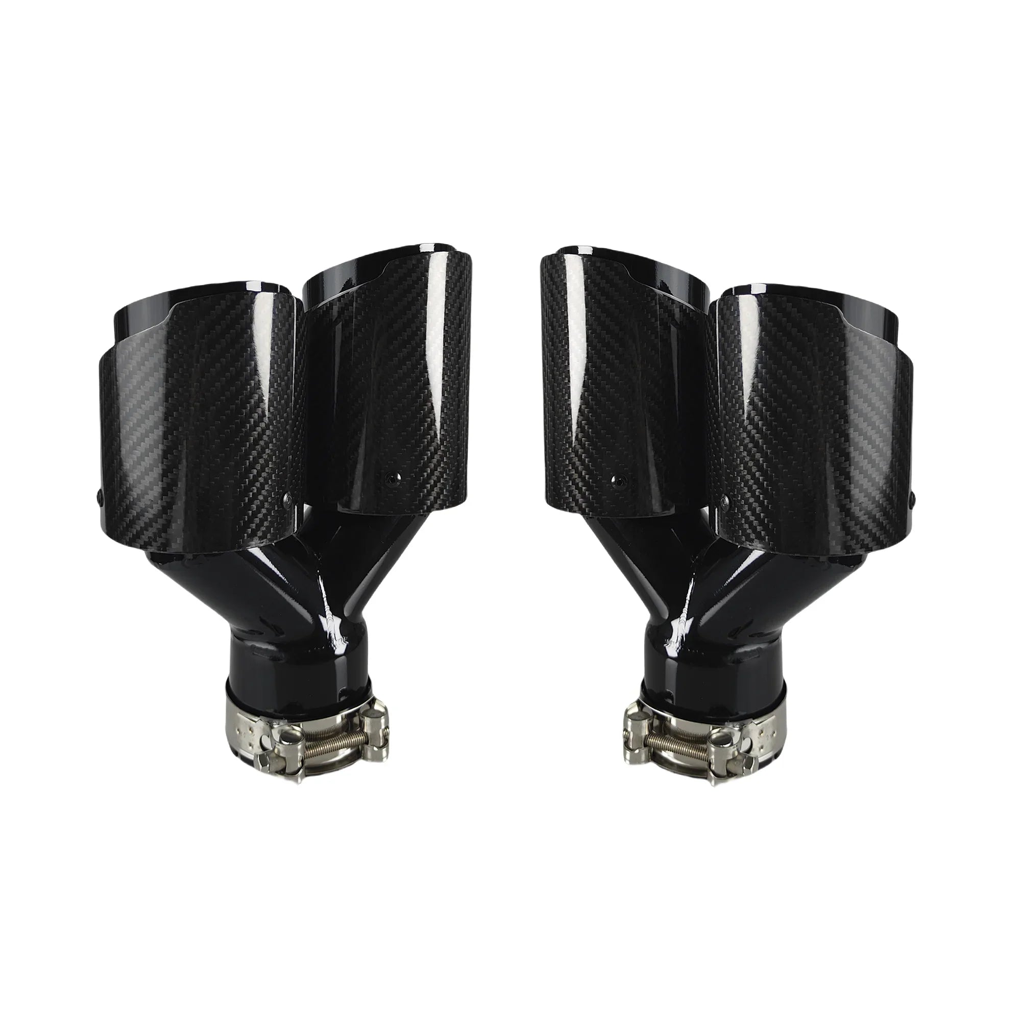 Carbon Fiber 304 Stainless Steel Rear Exhaust Tip Decorative Muffler - Universal Fit