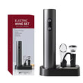 Electric Automatic Wine Opener Set — Battery-Powered Bottle Opener with Pourer, Vacuum Stopper & Foil Cutter Gift Set