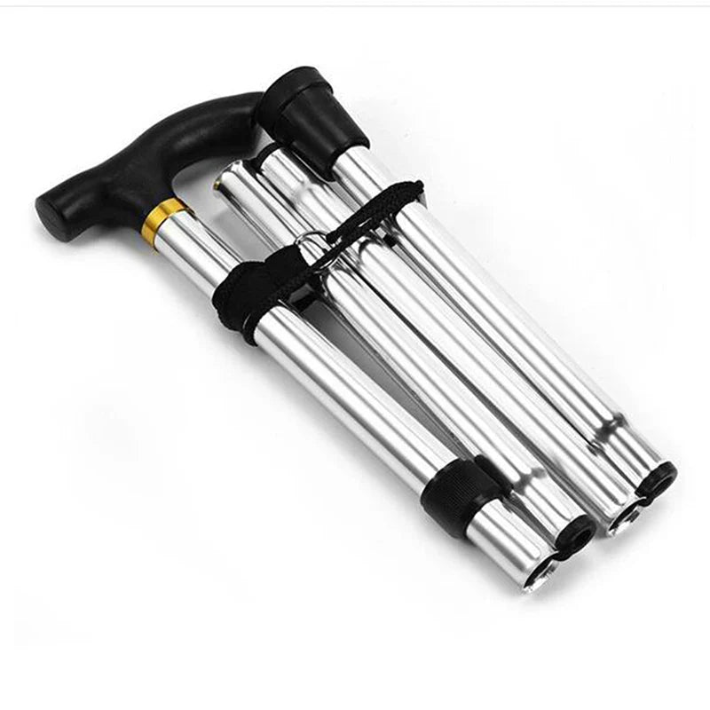 Adjustable Telescopic Folding Walking Stick Lightweight Aluminum Hiking Trekking Cane for Elderly