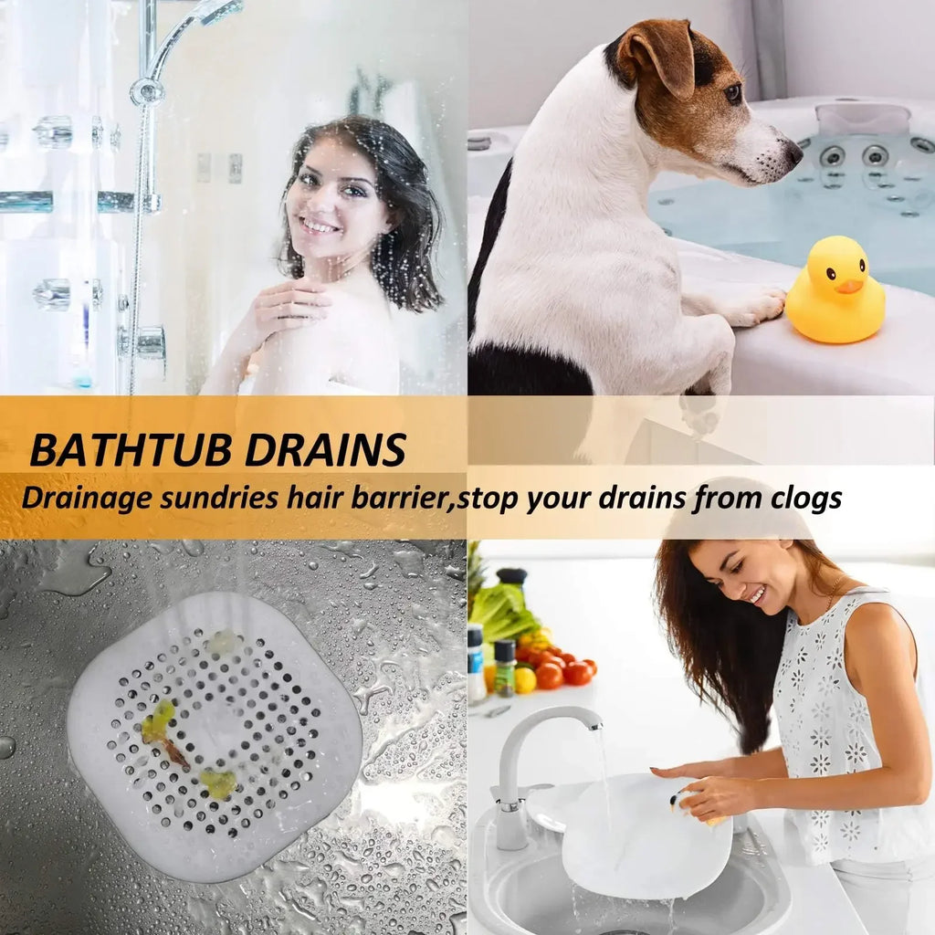 Silicone Suction Hair Catcher Shower Drain Strainer — Sink & Bathtub Plug Stopper