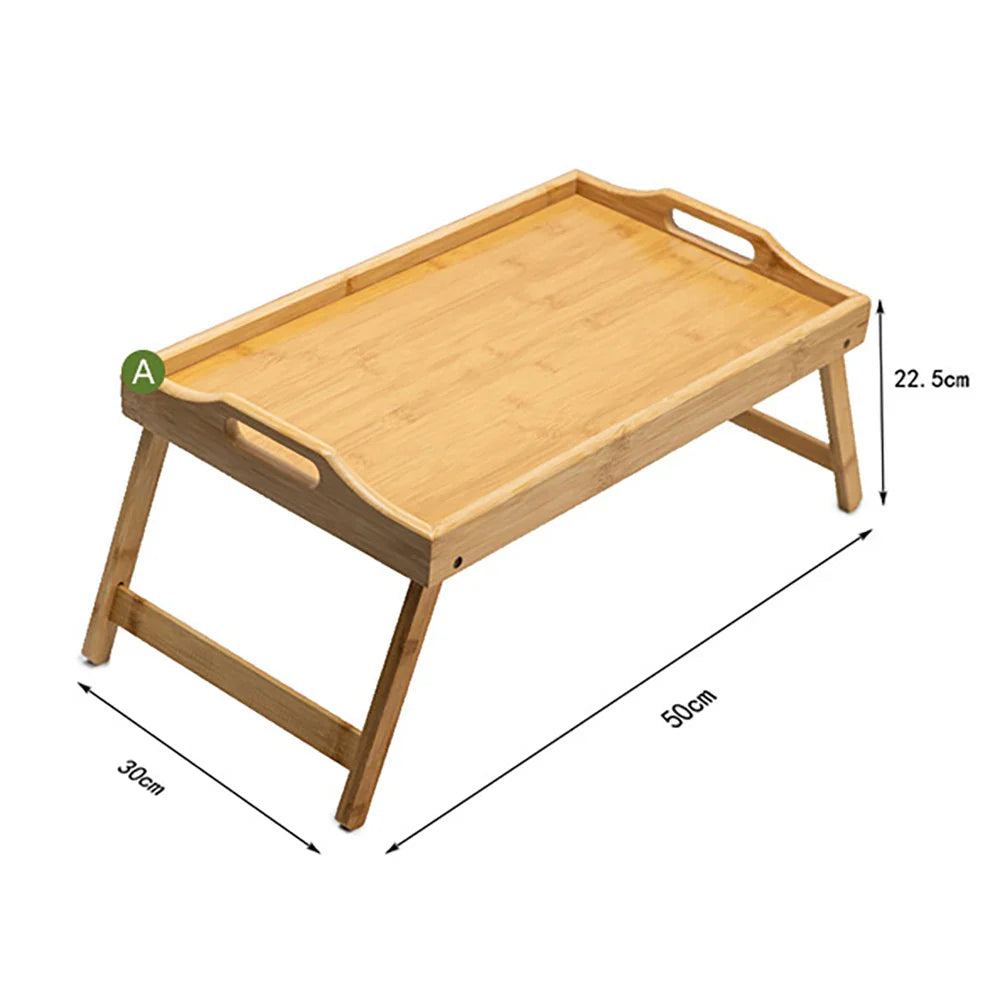 Bamboo Lap Desk with Folding Legs – Portable Bed Tray & Laptop Stand 50 x 30 cm (19.7 x 11.8 in)
