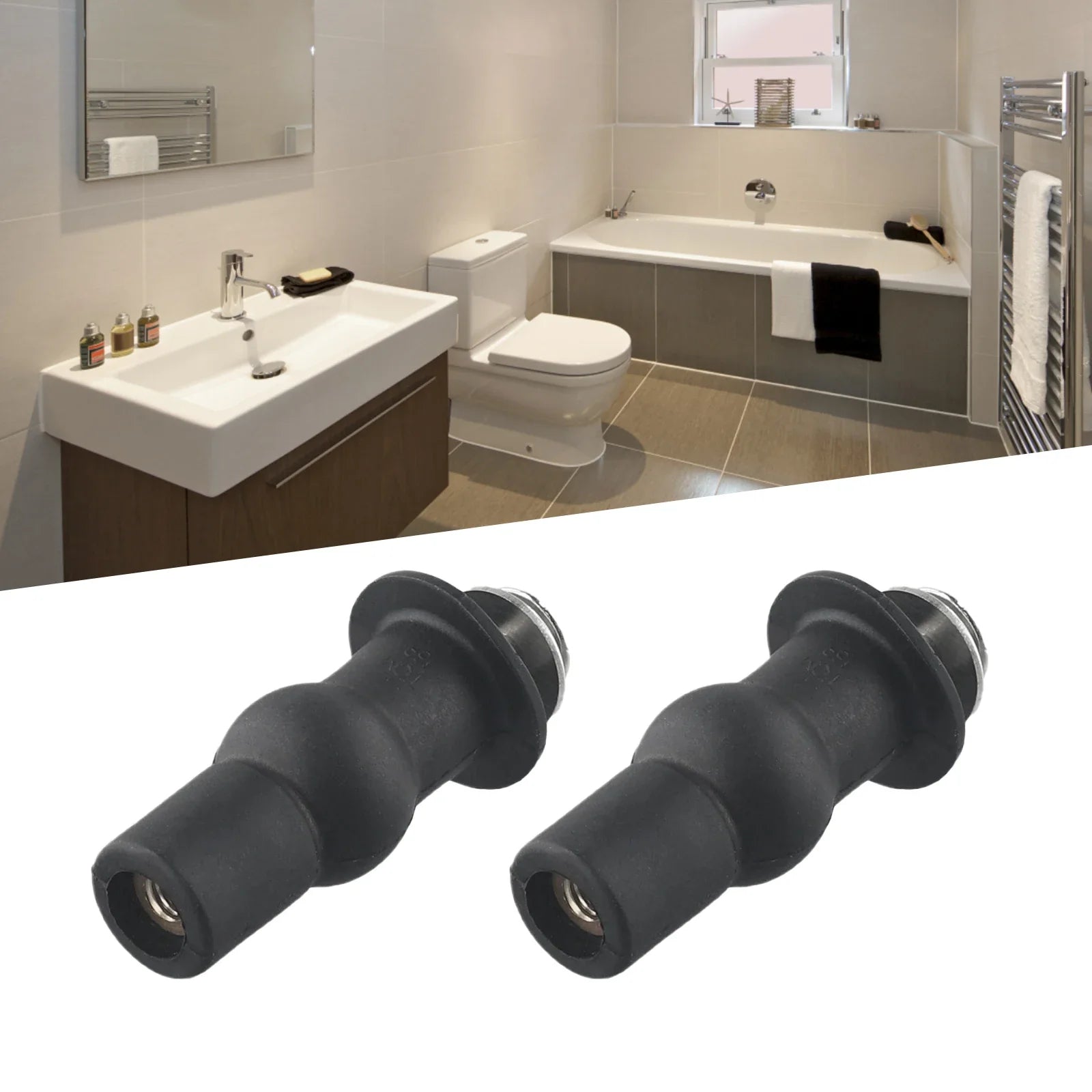 2-Pack Top-Fix Toilet Seat Hinge Repair Kit – Expansion Screws & Rubber Well Nuts (48 x 4.6 mm / 1.89 x 0.18 in, 40 mm / 1.57 in)