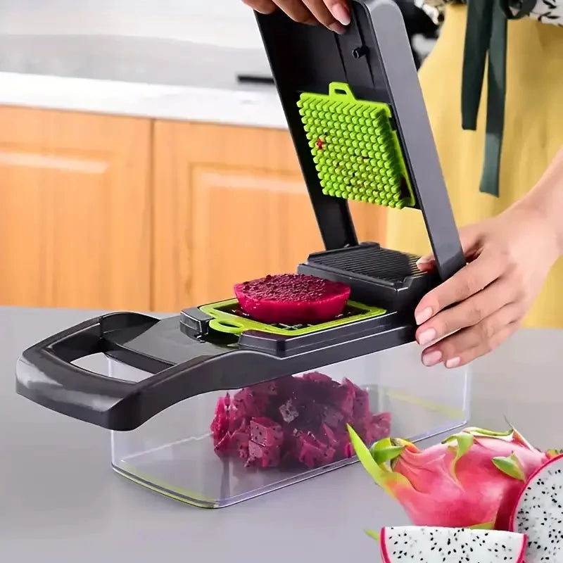 14-Piece Multifunctional Vegetable Grater & Slicer Set — Potato Shredder, Dicer, Kitchen Gadget