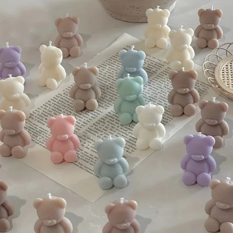 Silicone Bear Mold 3.4 x 2.8 x 2.8 in (8.7 x 7 x 7 cm) for Scented Candles, Soap & Resin Casting — Cute Animal Shape for Home Decor & Aromatherapy