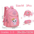 Pink Cute Cat Kids Backpack for Girls — Waterproof Kindergarten & School Bag (Ages 7-13)
