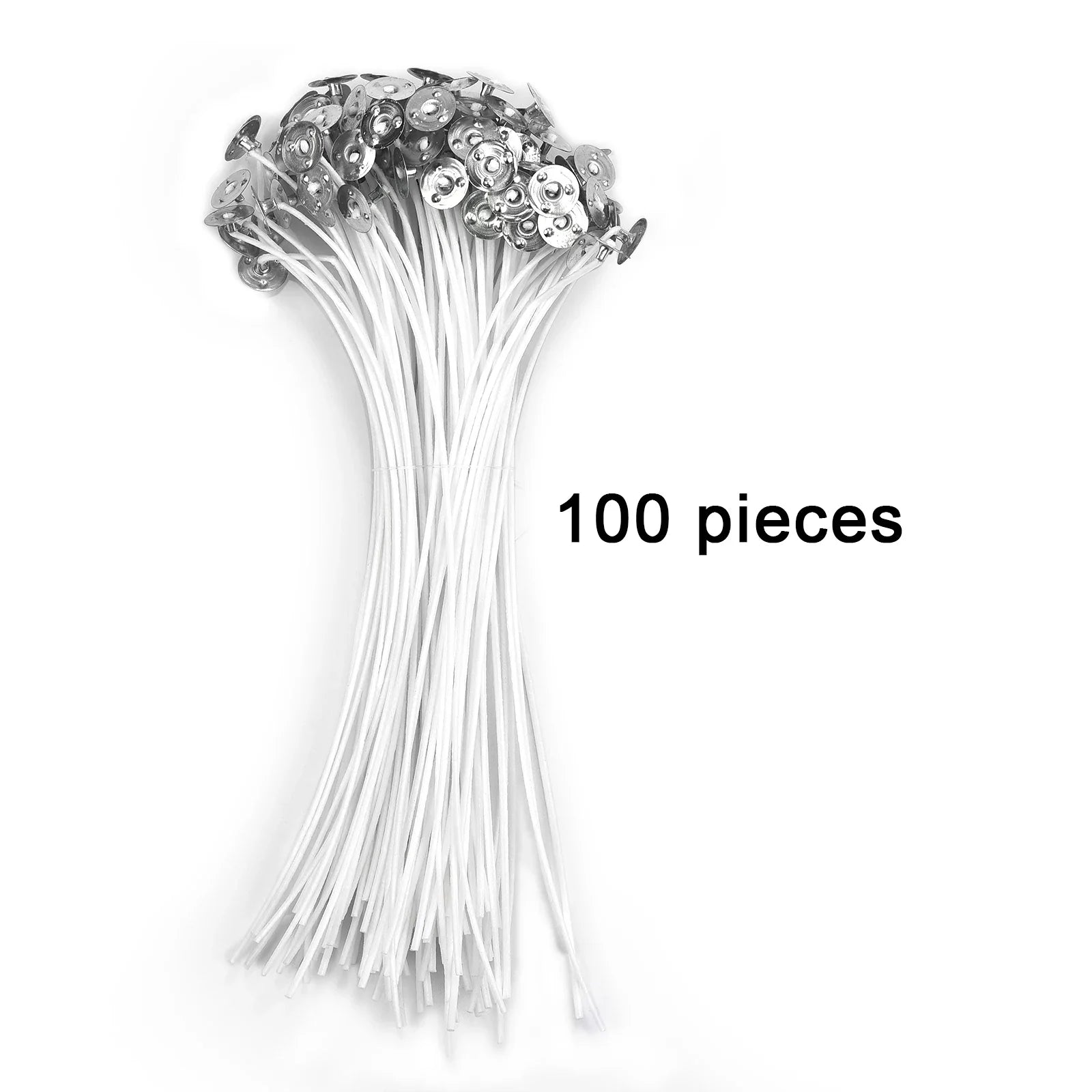Pre-Waxed Pure Cotton Candle Wicks — 50/100 Pack, Smokeless DIY Candle Wicks, Multiple Lengths 2.6–20 cm (1.0–7.9 in)