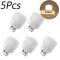 Mini USB Night Light (1/3/5/10-Pack) - Warm White LED Book Reading Lamp, Eye-Protection USB Plug-In