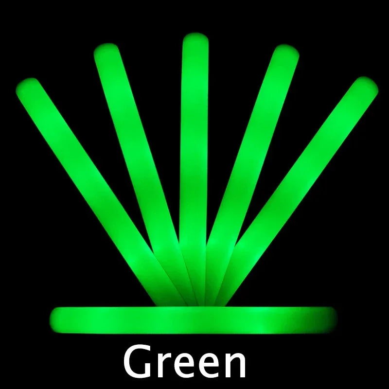 LED Glow Foam Sticks - Pack of 1/10/20/30/50 RGB Light-Up Cheer Tubes for Concerts, Parties & Weddings