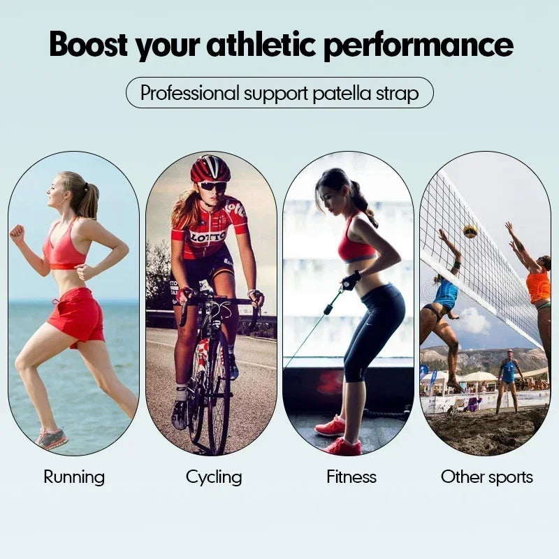 1-Pack Pressurized Knee Wrap Sleeve Elastic Knee Support Brace with Protective Pad for Basketball Tennis Cycling