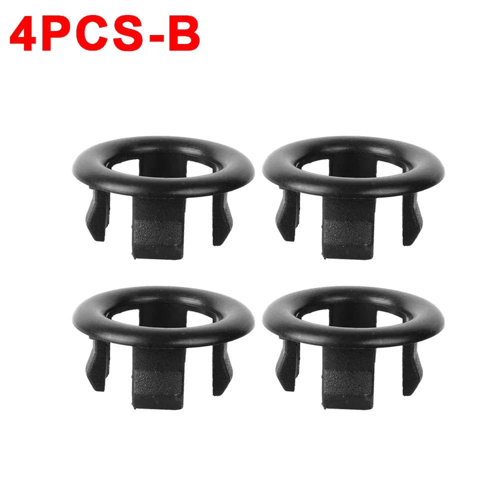 Sink Overflow Ring Cover 1/2/4-Pack Plastic Basin Overflow Hole Trim for Bathroom and Kitchen - Fits 22-24mm & 47-48mm Apertures