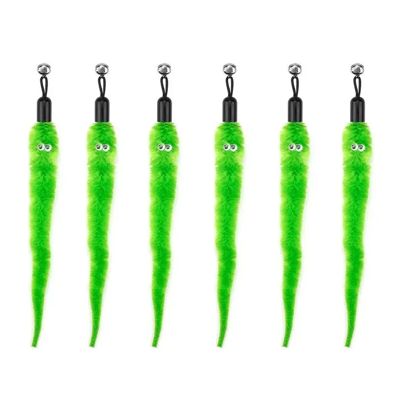 Interactive Cat Feather Toy Refill Kit – Feather Birds, Faux Worm & Foam Ball with Bell for Kittens