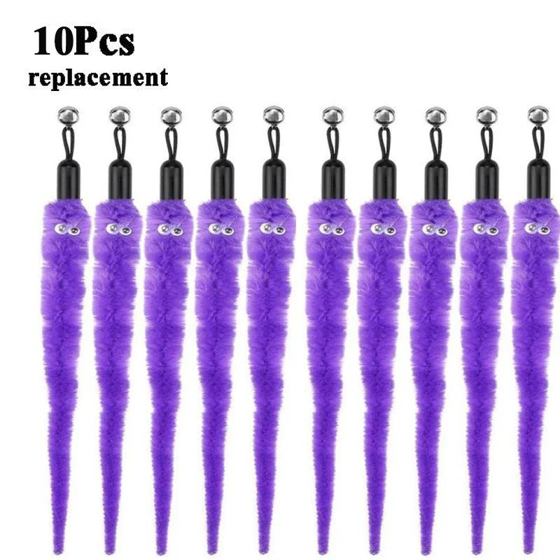 Plush Caterpillar Replacement Heads for Cat Wand, Interactive Plush Worm Toy Accessory, Pack of 5/6/10/11