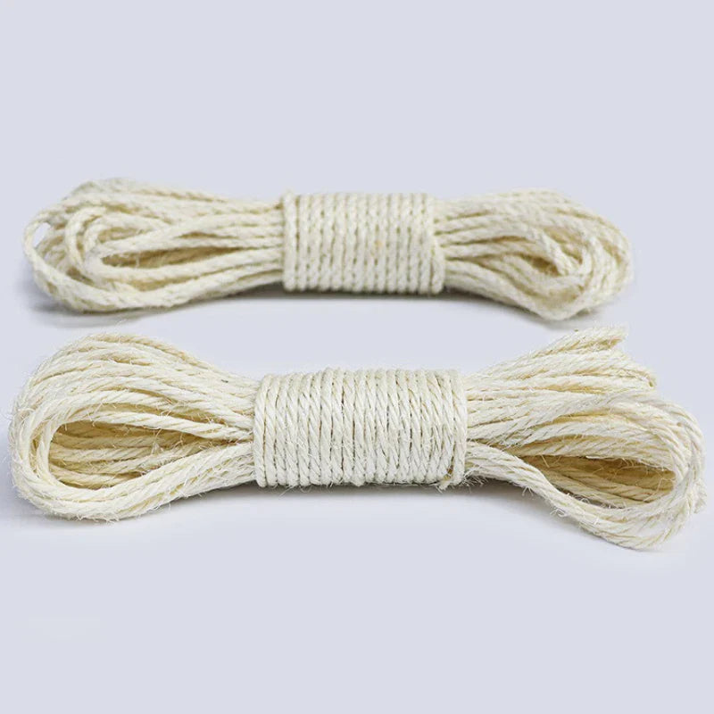 Natural Sisal Cat Scratching Rope for Cat Trees and Posts — 4mm/6mm x 10/20/50m (33/66/164ft)