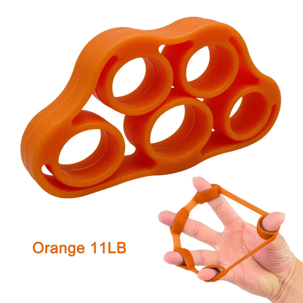 5-Finger Silicone Finger Strengthener Ring – Hand Grip & Finger Exerciser for Rehab, Guitar Practice, Stress Relief