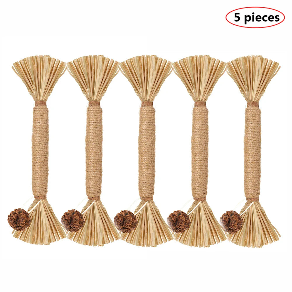 Natural Silvervine (Matatabi) Cat Chew Sticks - Dental Catnip Toy, 8.7 in (22 cm), 1/2/5 Pack