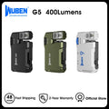 Rechargeable 400 Lumen EDC Mini LED Flashlight with RGB Light - Dual-Beam Portable Pocket Torch
