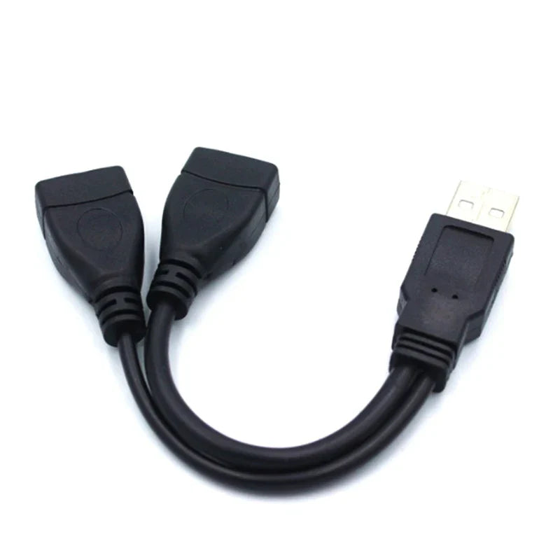 USB 2.0 A Male to Dual USB-A Female Y Splitter Cable - Data + Charging, 15 cm / 30 cm (5.9 in / 11.8 in)