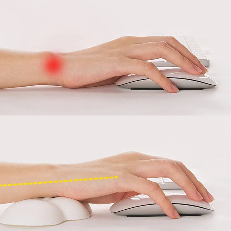 Cloud Wrist Rest for Keyboard & Mouse - Ergonomic Anti-Slip PU Fabric Palm Support, Long (430x110mm/16.93x4.33in) & Short (150x90mm/5.91x3.54in)
