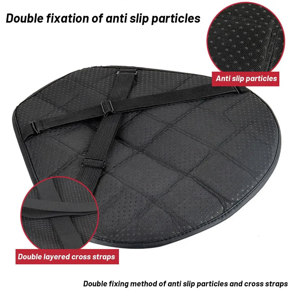 Universal Motorcycle Seat Cushion 34cm (13.4in) — Ergonomic EVA Foam Core with Lycra Cover, Breathable Anti-Slip Pad for Motorbike & Electric Bike