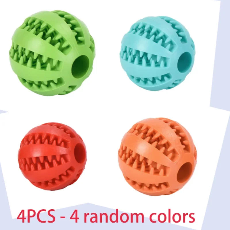 Interactive Rubber Dog & Cat Toy Ball, Puppy Chew Toy, Treat Feeder & Tooth-Cleaning Silicone Ball
