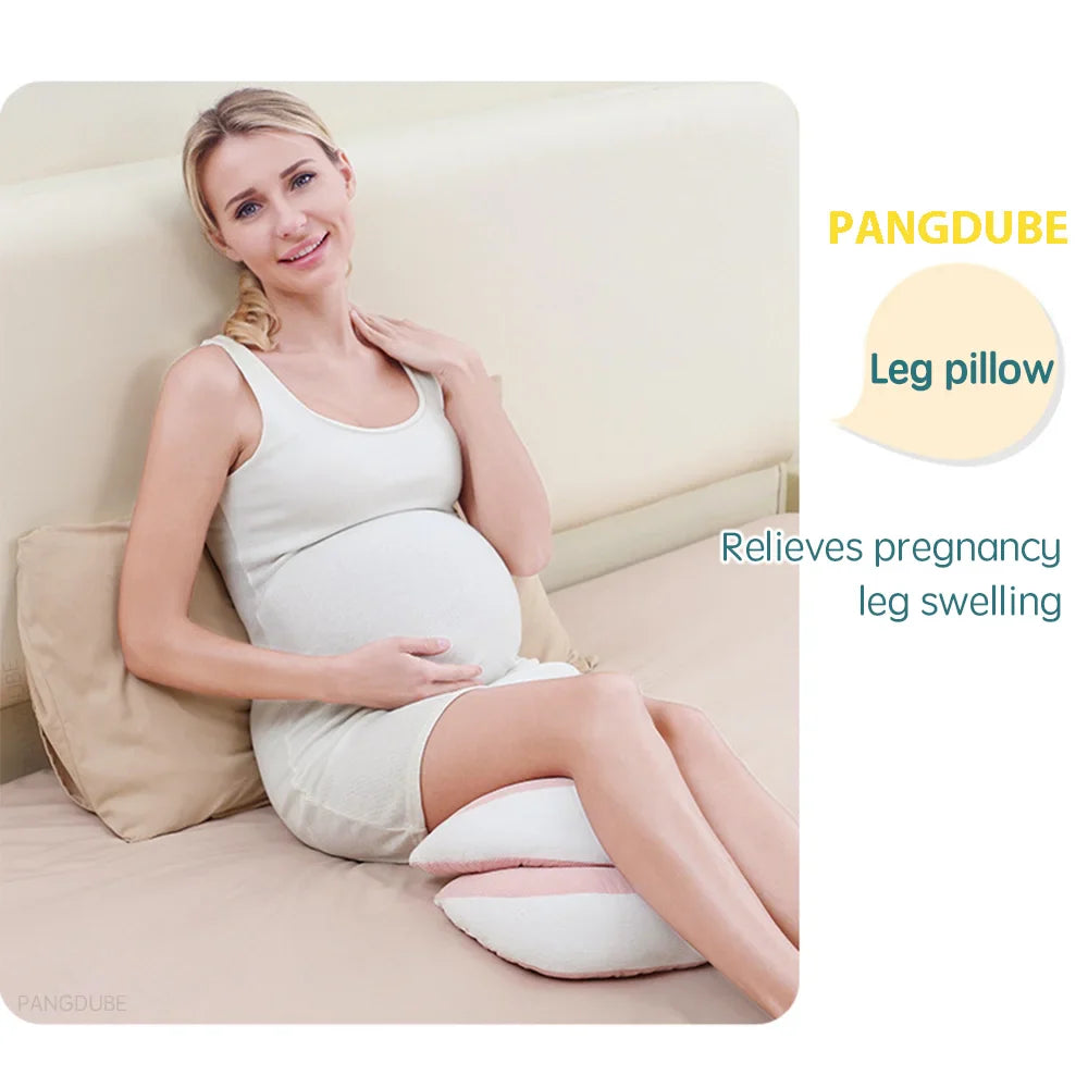 Pregnancy Body Pillow with Free Auxiliary Waist Support Pillow - Cotton Maternity Sleeping Pillow 64–78×36 cm (25–31×14 in)