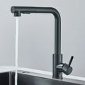 Pull-Out Kitchen Faucet Single-Handle Deck-Mount, High-Pressure Retractable Spout with Dual Spray Modes — Hot & Cold (Brushed Nickel / Matte Black)