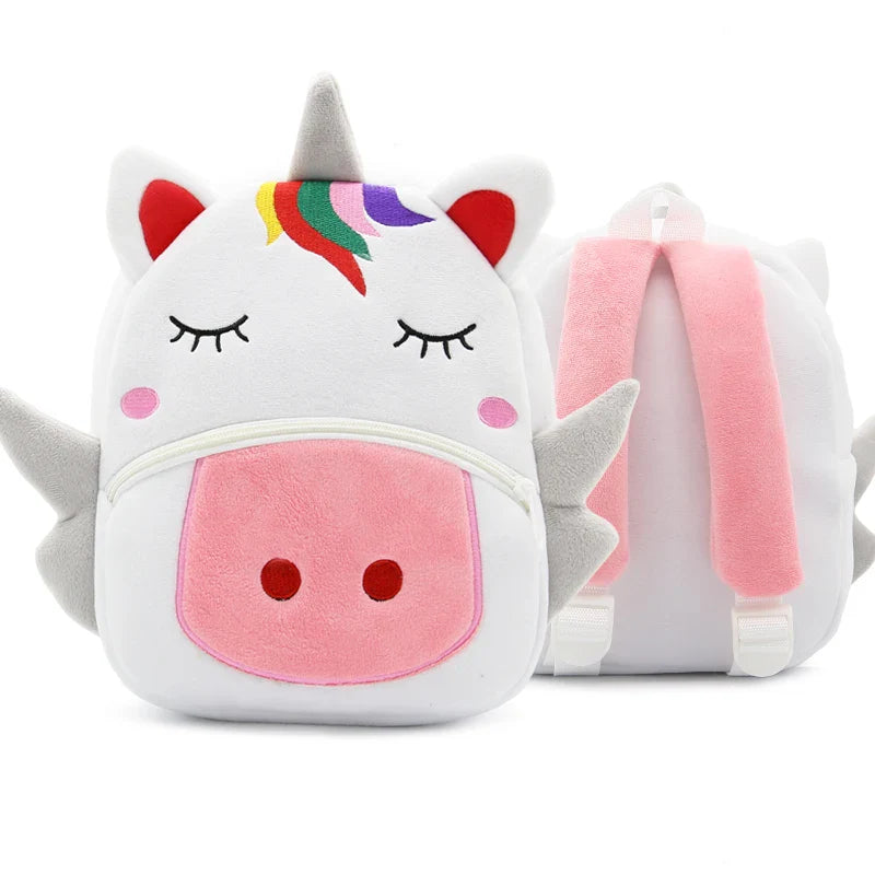 Cute Plush Animal Kids Backpack - Cartoon School Bag for Girls & Boys, Soft Preschool Backpack