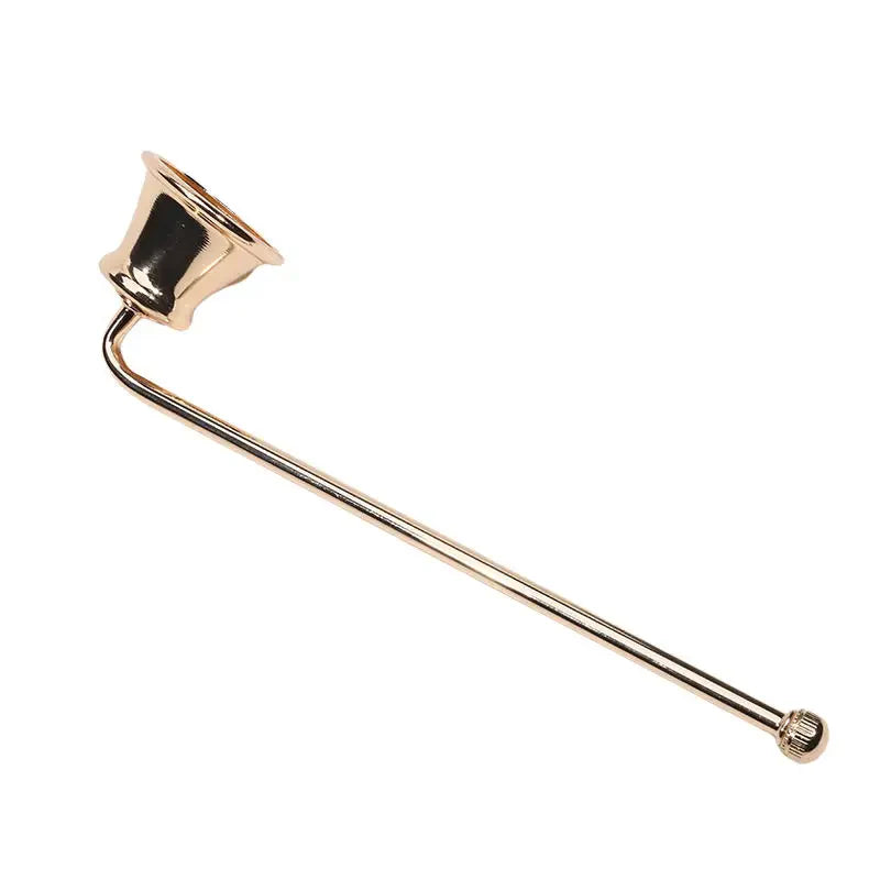 Bell-Shaped Metal Candle Snuffer — Gold Black Silver, 18 cm (7.1 in) Handle Vintage Candle Extinguisher for Home & Spa