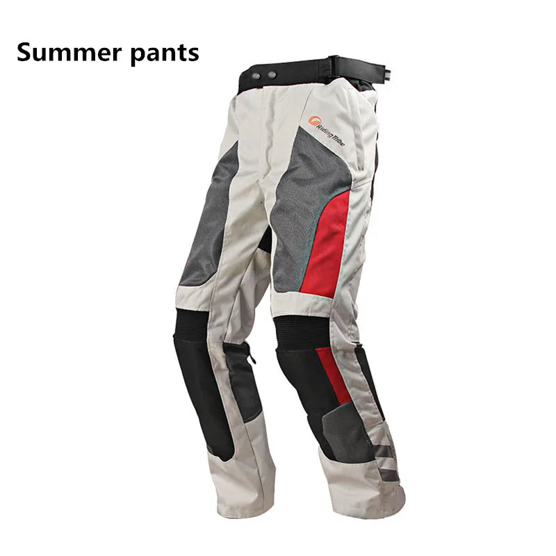 Men's Motorcycle Riding Pants – Breathable Summer & Insulated Winter Waterproof Motorbike Trousers with Removable Liner & Included Knee Pads