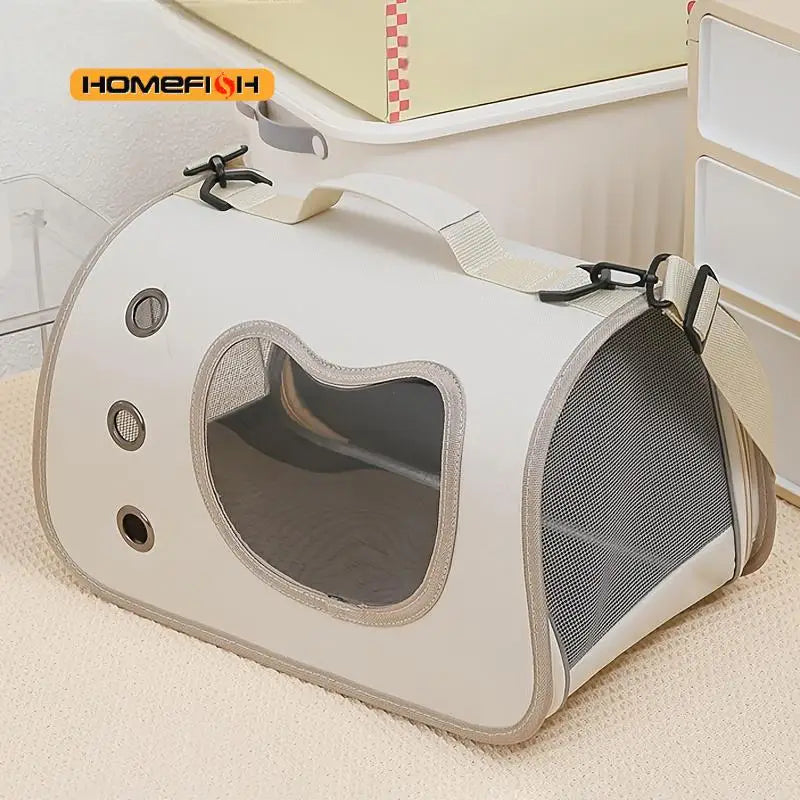 Foldable Breathable Pet Carrier Shoulder Bag for Small Dogs & Cats, 40 x 26 x 22 cm (15.7 x 10.2 x 8.7 in), Up to 7 kg (15.4 lb)