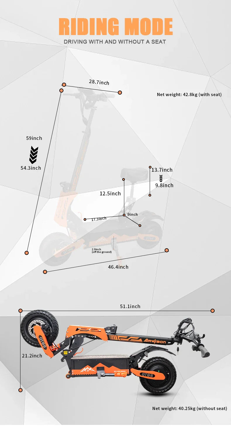 5600W Dual Motor Electric Scooter for Adults – 60V 27Ah, 11-Inch Off-Road Tires, Folding eScooter with Seat, Up to 46 MPH
