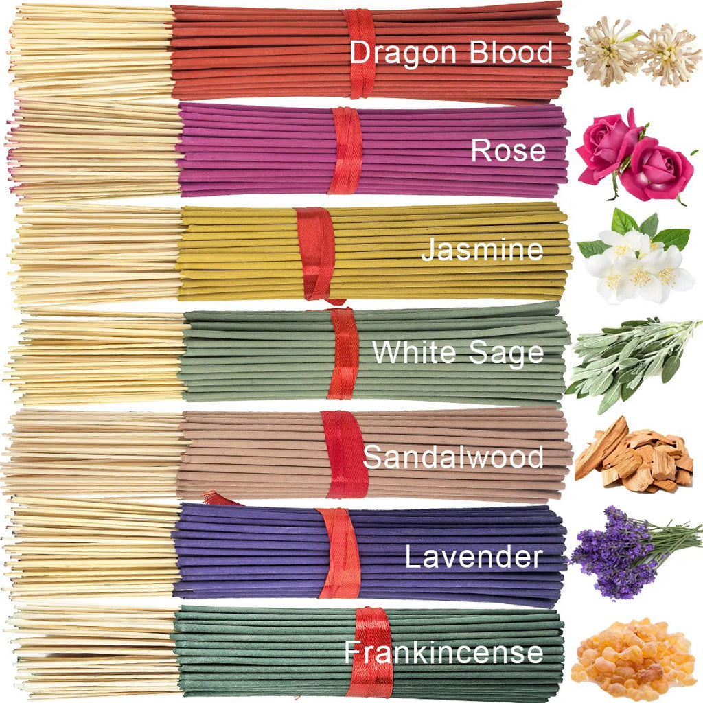 280-Pack Incense Sticks — 14-Set Assorted Scents: Lavender, Jasmine, Rose, Sandalwood, White Sage, Dragon's Blood — Long-Lasting Home & Meditation Aromatherapy