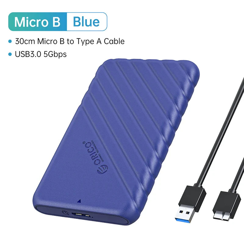 2.5-Inch SATA to USB 3.0 and Type-C External HDD Enclosure — Fits 7-9.5mm SSD/HDD, Up to 6TB, 5Gbps/6Gbps