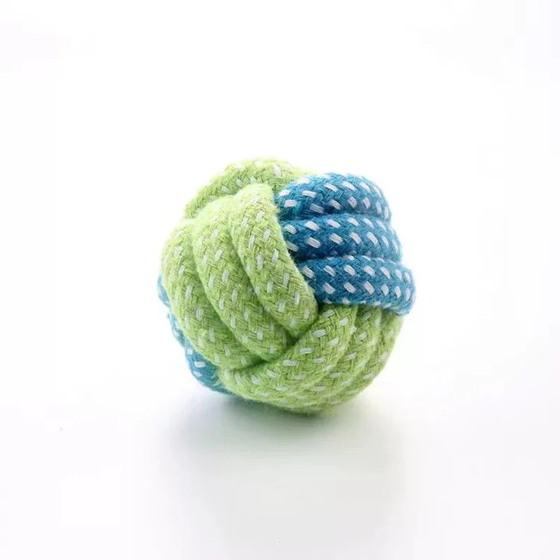 Candy-Colored Cotton Rope Ball Chew Toy for Dogs & Cats — Durable Tug & Fetch Pet Toy