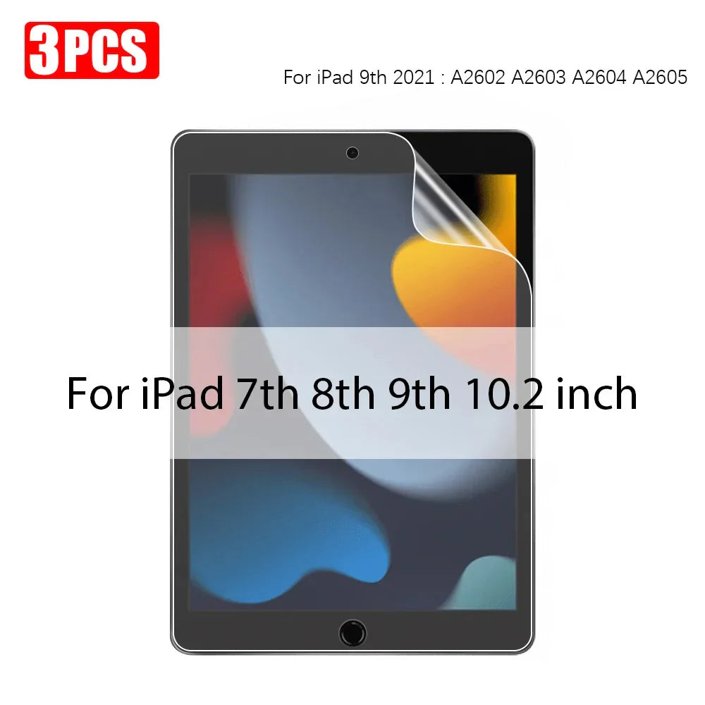 3-Pack Paper-Like Matte PET Screen Protector for iPad Air & Pro — 10.5–12.9 in (26.7–32.8 cm), Anti-Glare Pen-Friendly