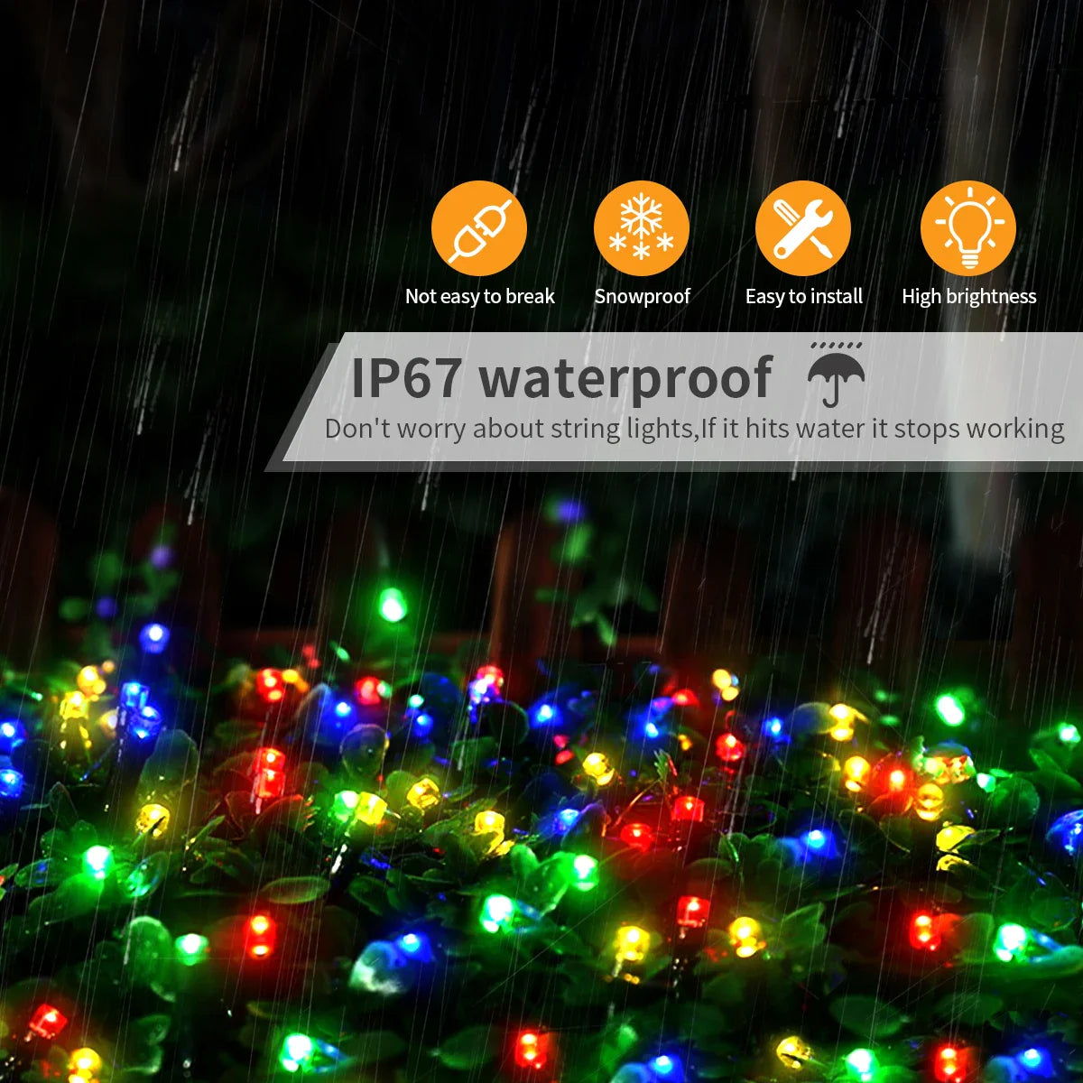 LED Christmas Fairy String Lights 10-100M (33-328 ft) IP65 Waterproof – 110V-220V EU/US Plug, Warm White/White/Multicolor, Dimmable