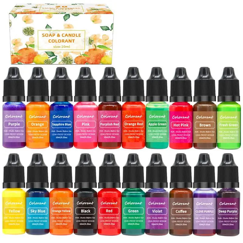 Candle Dye Kit - Liquid Colorants for DIY Candle & Soap Making (5ml / 10ml Bottles)