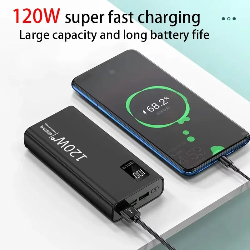 120W 200000mAh Power Bank Portable Fast Charging Battery Pack with LED Digital Display USB-C 2-Way Quick Charge