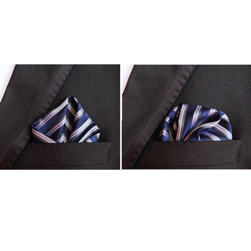 41 Colors 25 x 25 cm (9.8 x 9.8 in) Men's Pocket Square Handkerchief - Paisley, Dot & Stripe Wedding Hanky
