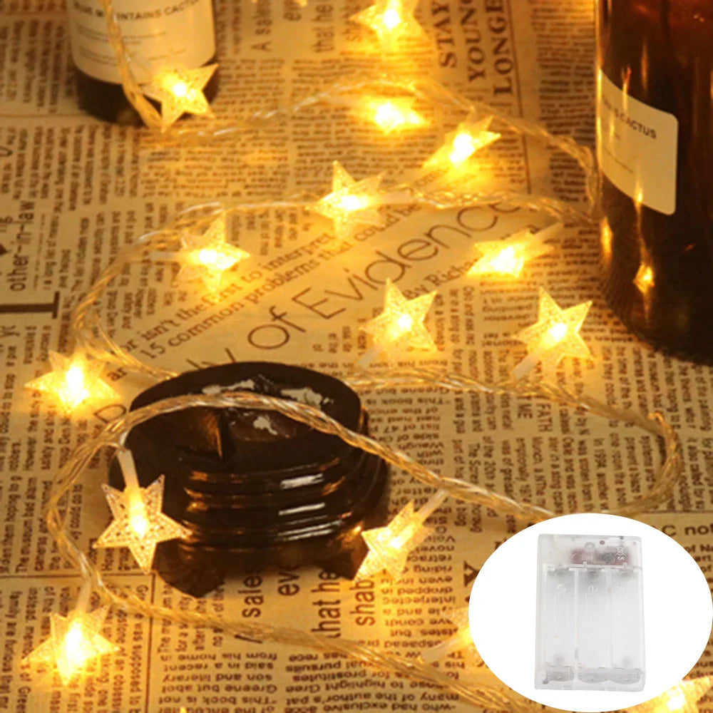 LED Star Fairy String Lights — 1.5/3/6/10m (10/20/40/80 LEDs) USB or Battery Operated IP44 Waterproof for Party, Wedding, Home & Patio