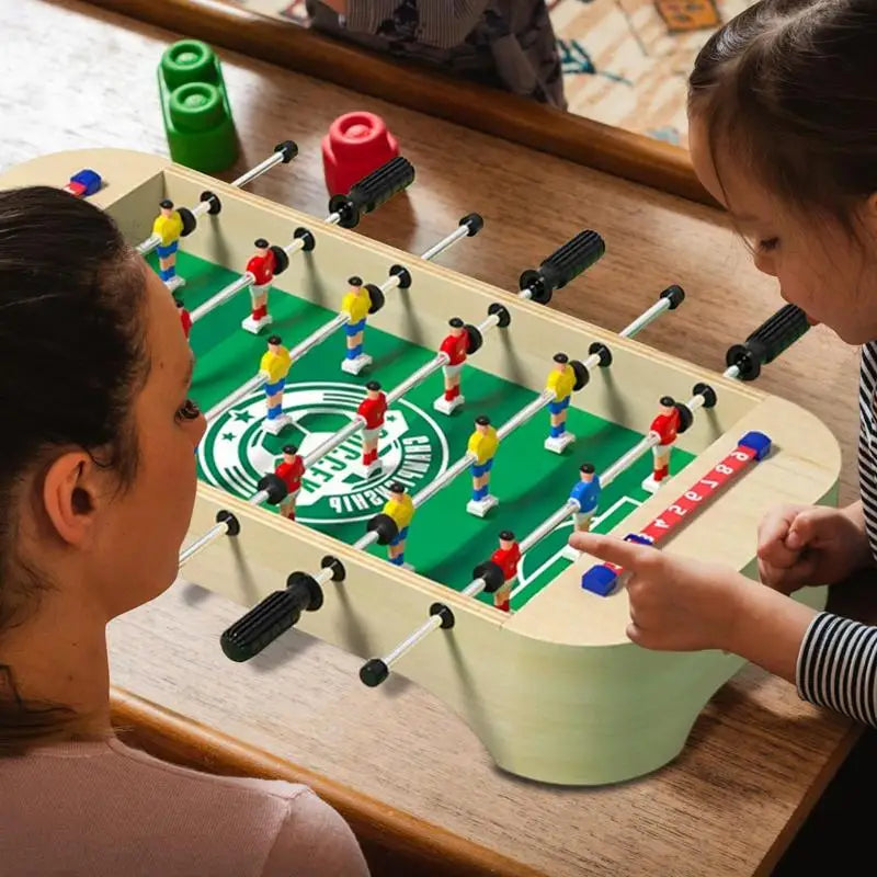 Wooden Tabletop Foosball Game for Kids — Portable Desktop Soccer Board (20.15 x 9.76 x 4.57 in / 51.2 x 24.8 x 11.6 cm)