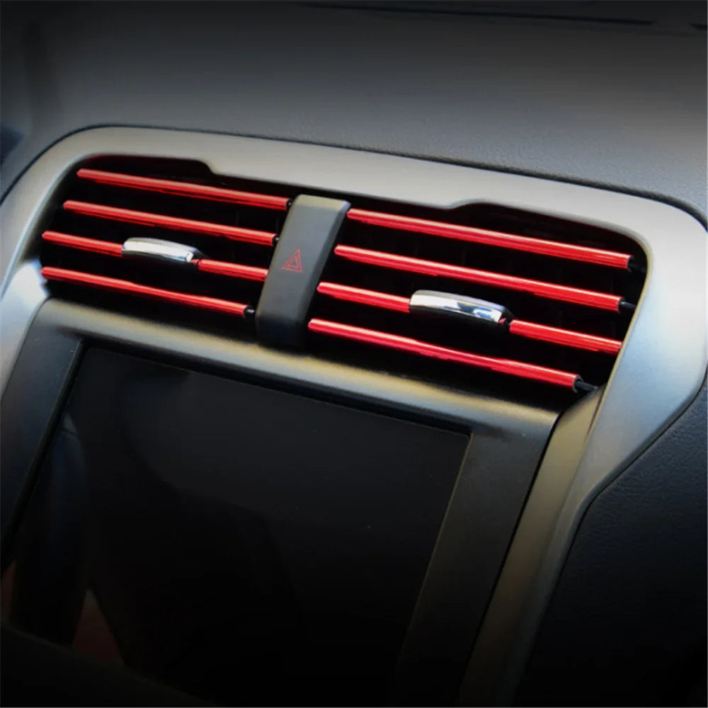 10-Pack Car Air Vent Trim Strips 20cm (7.87 in) PVC Decorative Air Outlet Moulding for Interior Car