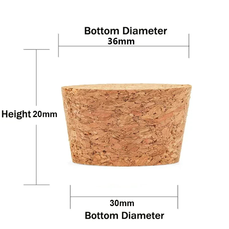 Wooden Conical Cork Stoppers - 5/10/20/50 Pack for Wine Bottles, Crafts & DIY