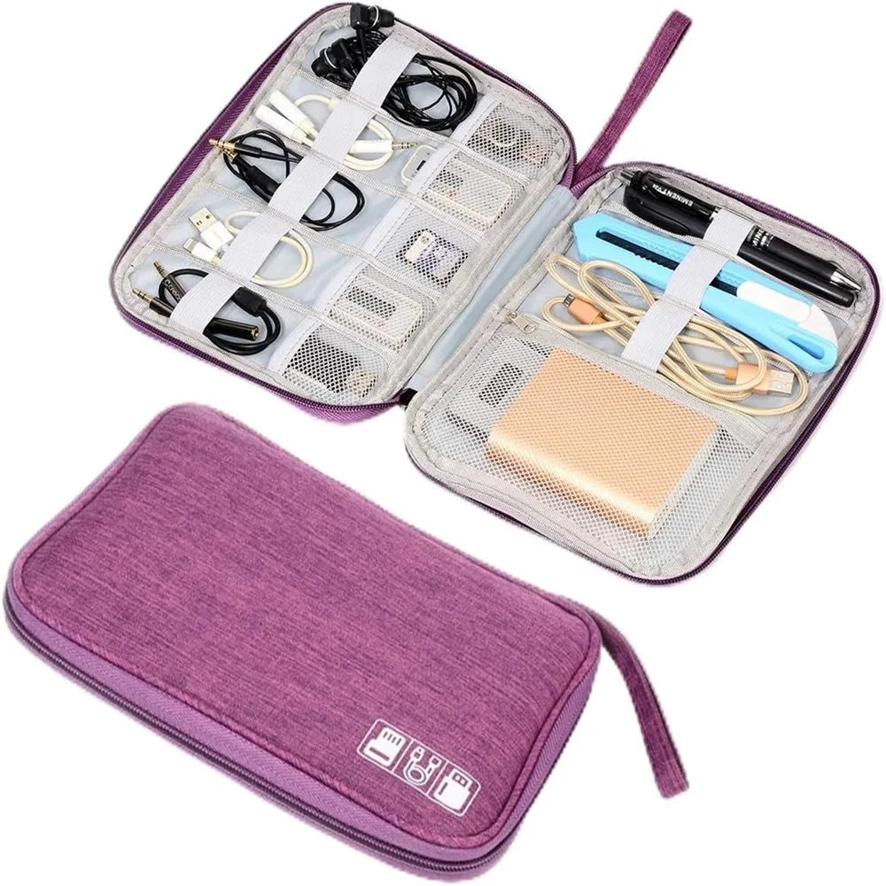 Waterproof Electronics Organizer Pouch - Travel Cable & Accessory Case, Small 9.8 x 7.5 in (25 x 19 cm)