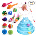 20-Piece Cat Toy Variety Pack – Interactive Kitten Toys Set with Sisal Mice, Feather Wands, Bell Balls & Plush