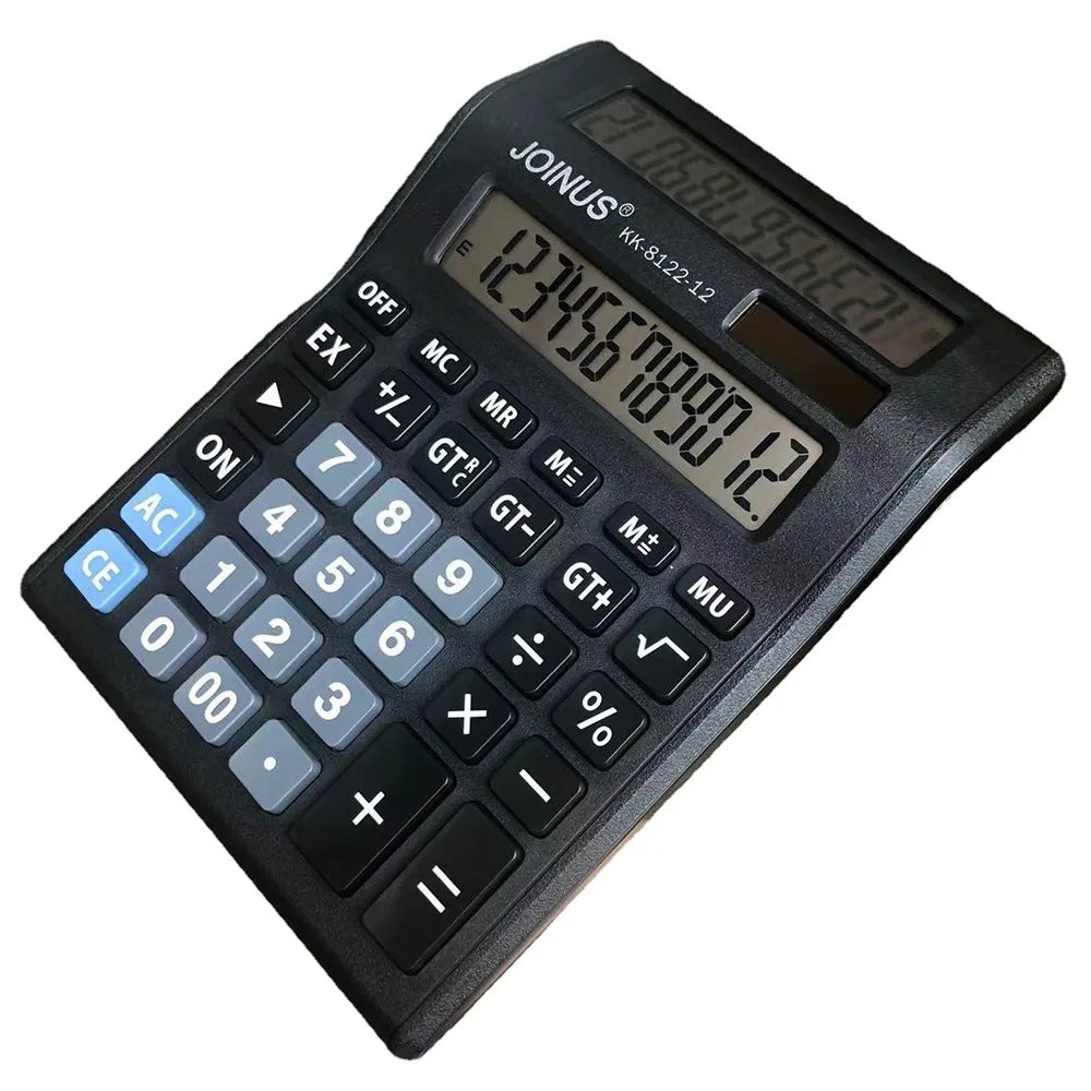 Solar Dual-Screen Desktop Calculator - Large Screen Financial Calculator, Solar + AA Battery Powered (8.27 x 6.02 x 1.38 in / 21 x 15.3 x 3.5 cm)