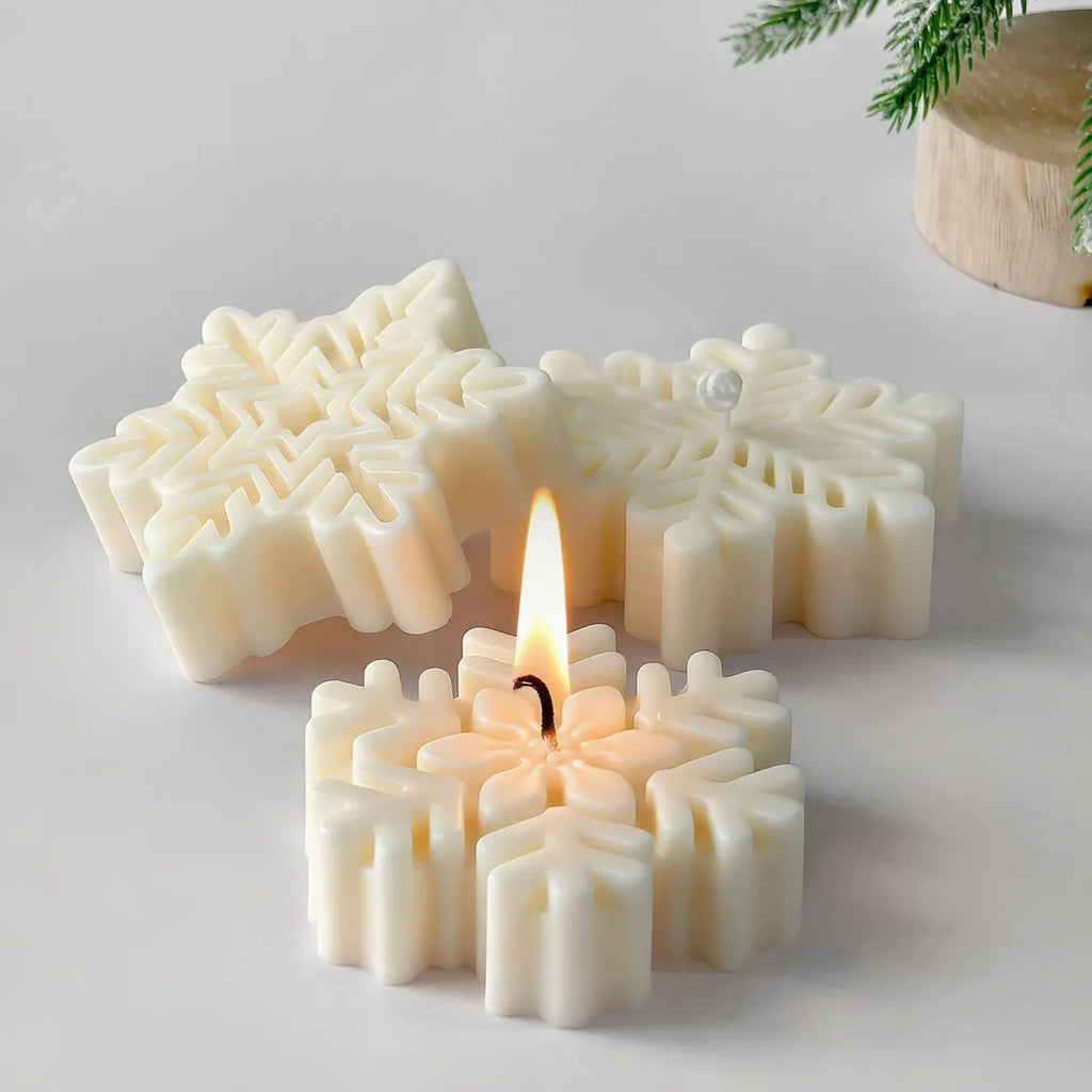 3D Snowflake Silicone Mold - DIY Candle, Soap & Wax Melt Mold for Christmas Crafts, Aroma Stones & Holiday Home Decor