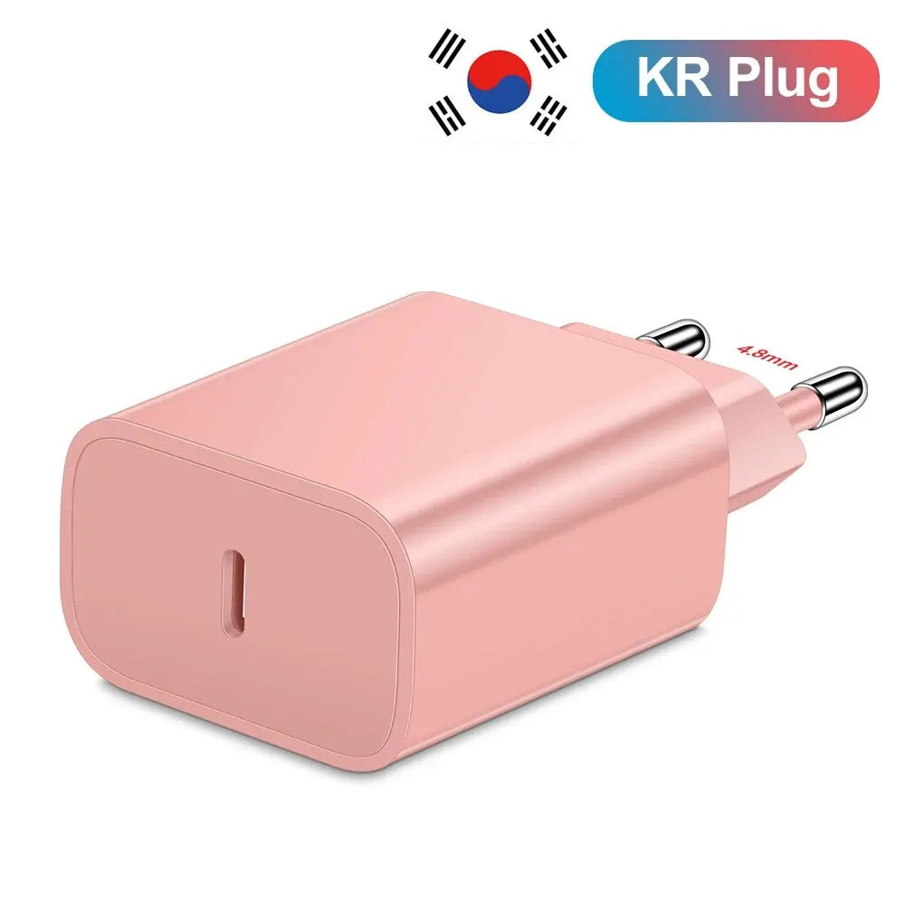 20W USB-C PD Fast Charger with USB-C Cable — 1-Port Wall Adapter for iPhone 15, Samsung S23 Ultra, Xiaomi Redmi Note 12
