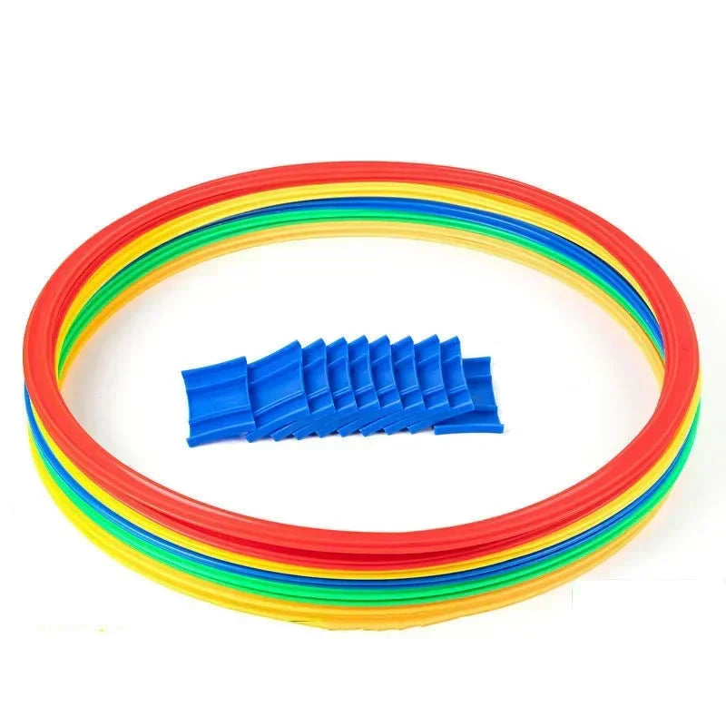 Kids Outdoor Agility Jump Ring Set 10 Hoops 10 Connectors 28/35 cm (11 in / 13.8 in) Physical Training Toy
