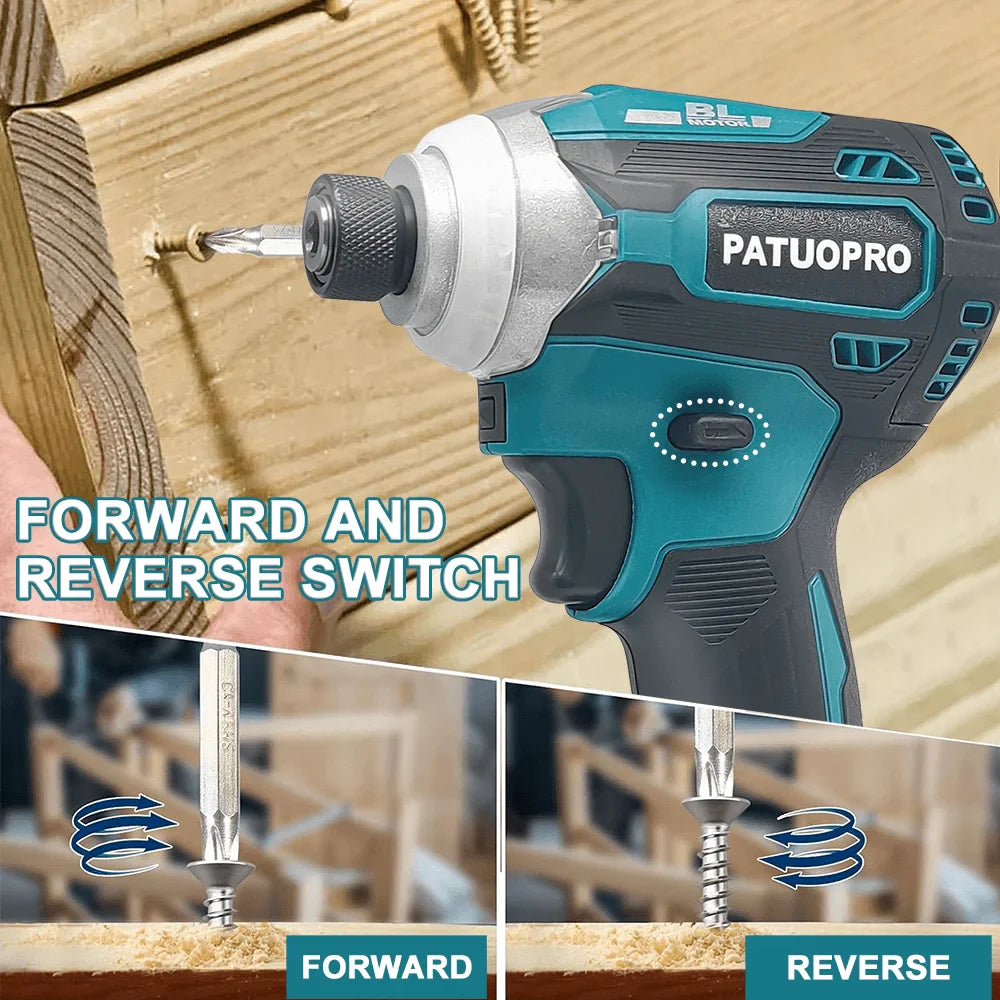 4-Speed Brushless Cordless Impact Driver — 1/4-Inch (6.35 mm) Hex, Rechargeable, 18V Lithium Compatible — Battery Not Included